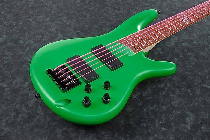 Ibanez K5LTD-FGM Fieldy/Korn Signature E-Bass 5 String Flourescent Green  Matte, PRE-ORDER! on OhGuitar.com