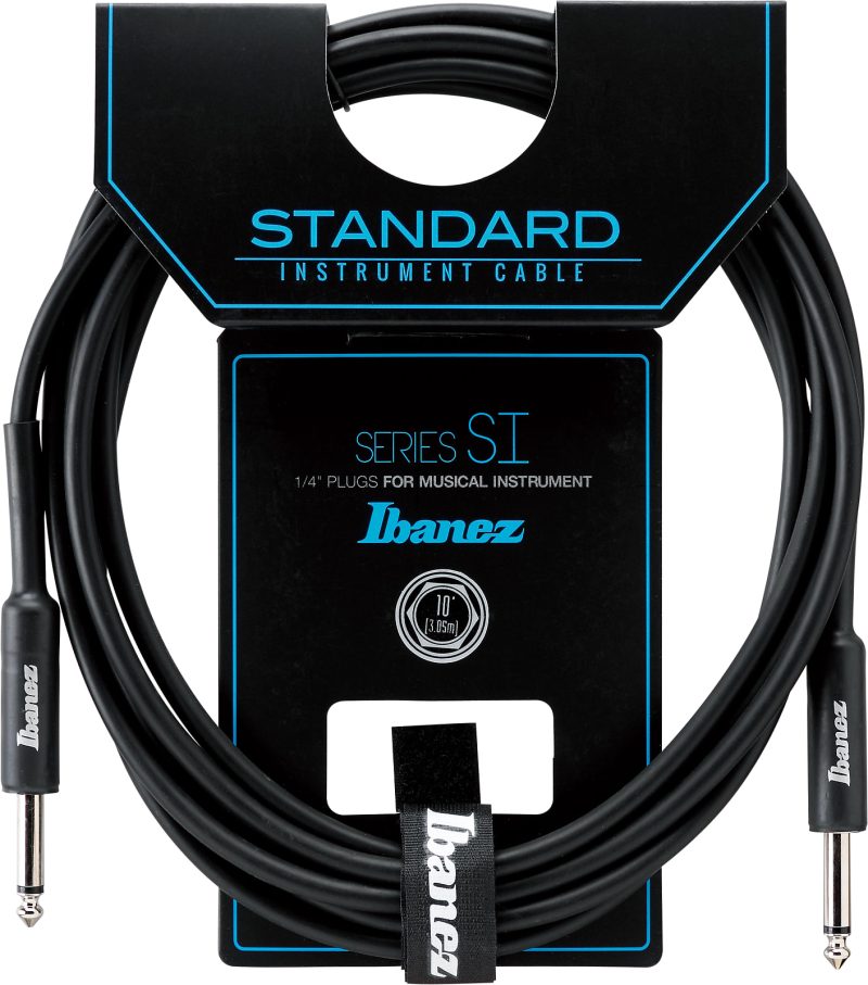 Ibanez SI10 Guitar Instrument Cable - SI Series (Standard) - 2 Straight Plugs Male - Male, Black - 3,05 m /
