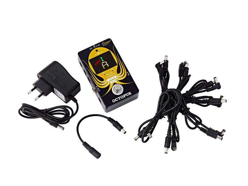 Ortega OCTOPUS Pedal Tuner and Power Plat Incl. 8x DC Power Cable, 1x 18V Power Supply and 1x polari